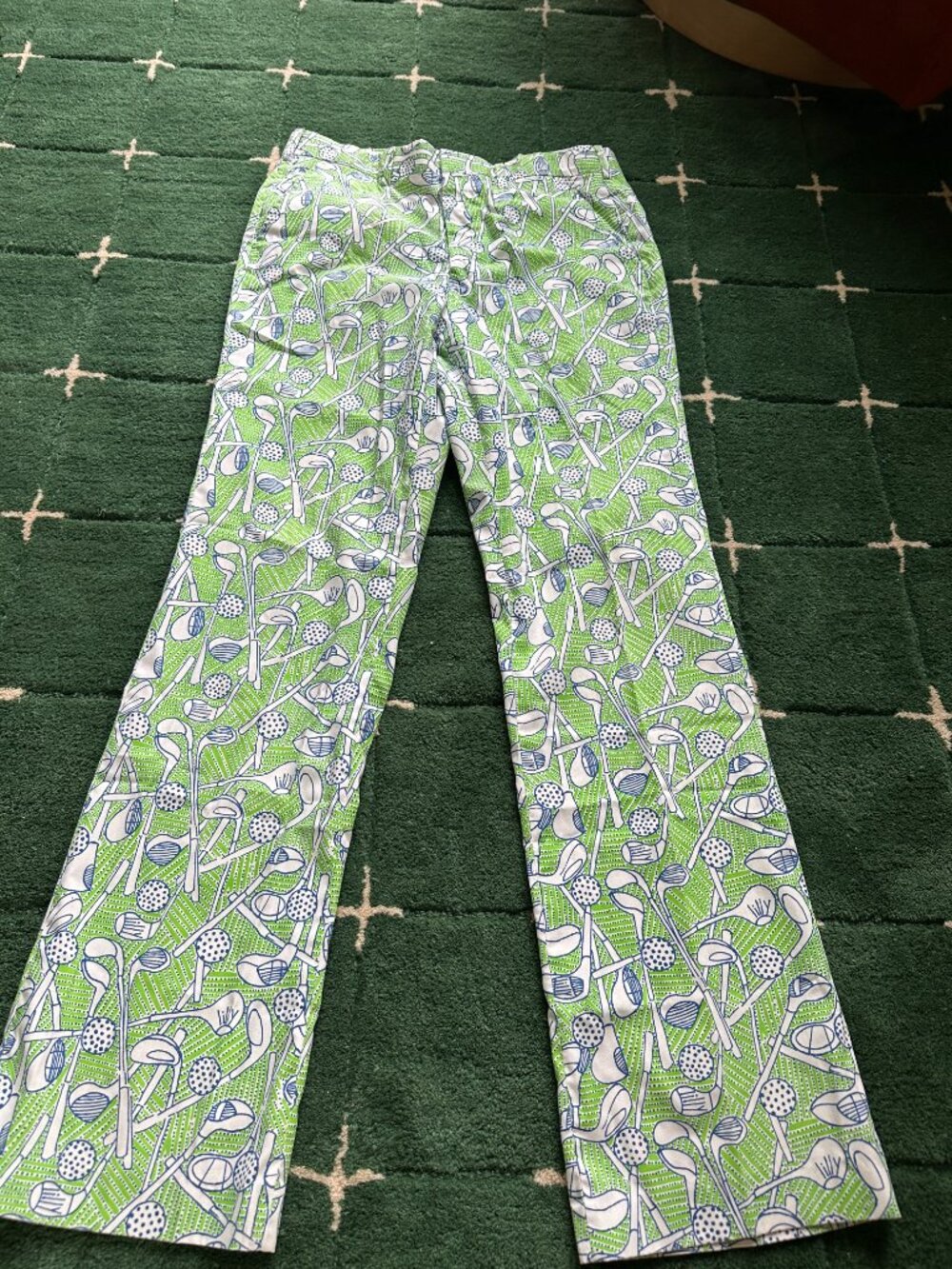 Vintage Lilly Pulitzer men's stuff golf themed Green novelty Pants 34x32